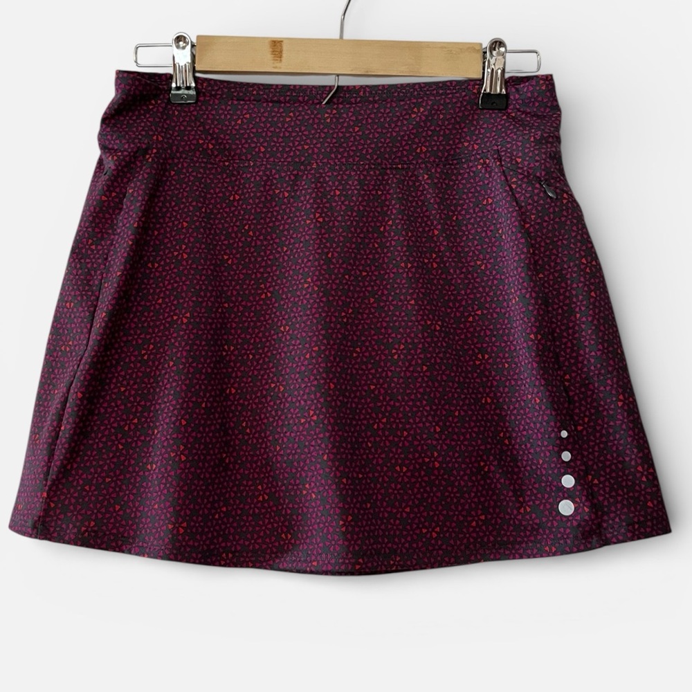L.L. Bean Mini Skort- Dark Purple with Red Accents